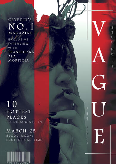 " Vague " |Adobe Photoshop| A parody to Vogue, for a cryptid and edgelord's magazine.